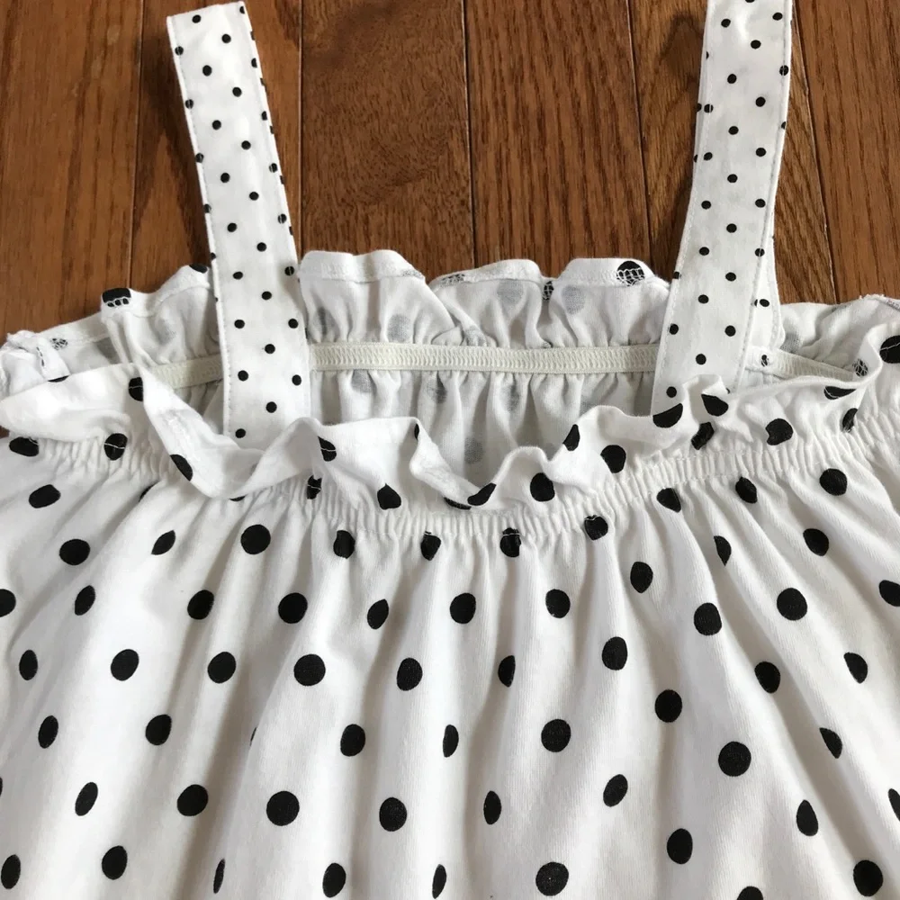 Zara Girls NWOT polka dot cotton Retro sleeveless top size 9 - Picture 7 of 12